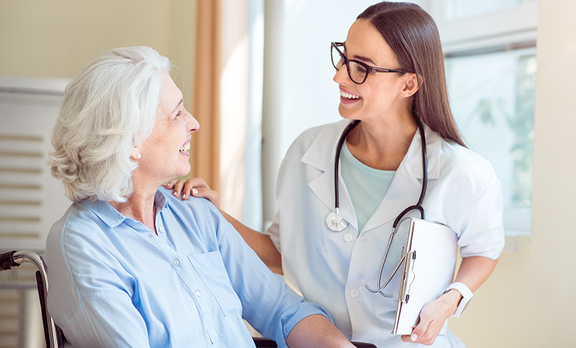 a doctor speaking to patient