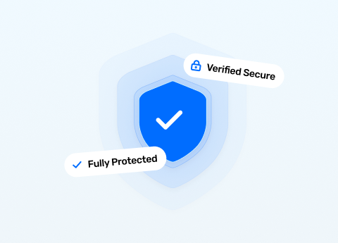 Shield marked verified secure and fully protected